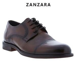 ZANZARA MEN NIB BALKANS CAP TOE LACE-UP DERBY DARK BROWN DERBY SHOES. SIZE 11 M